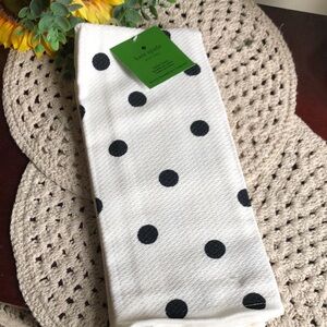 kate spade White and Black Polka Dot Kitchen Towel - Classic Dot Print